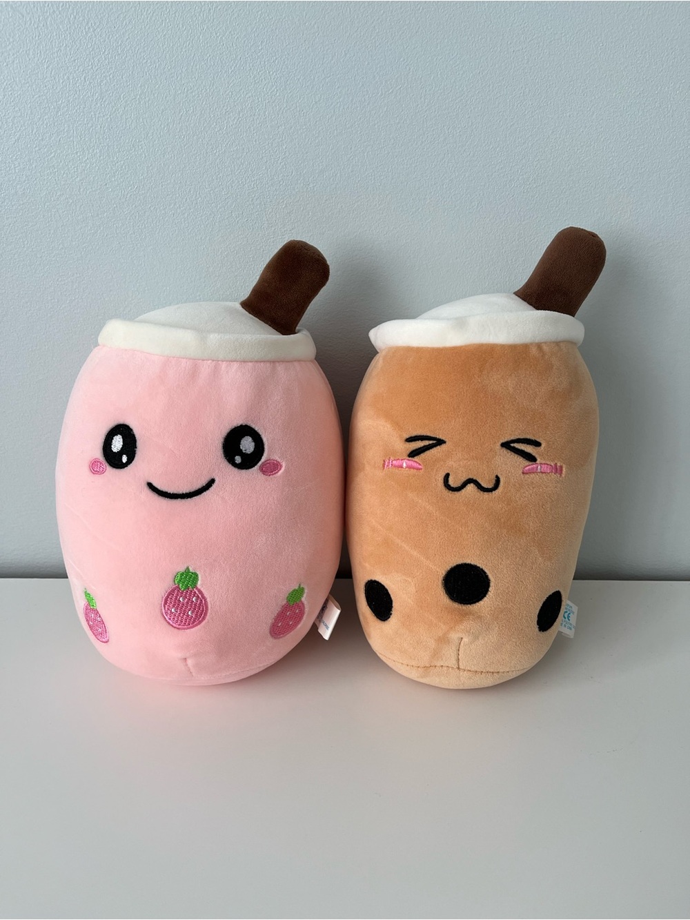 Matching boba milk tea plush set
